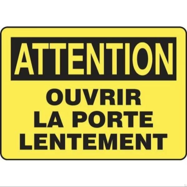 Accuform OSHA CAUTION SAFETY SIGN OPEN DOOR FRMABR603XT FRMABR603XT - main